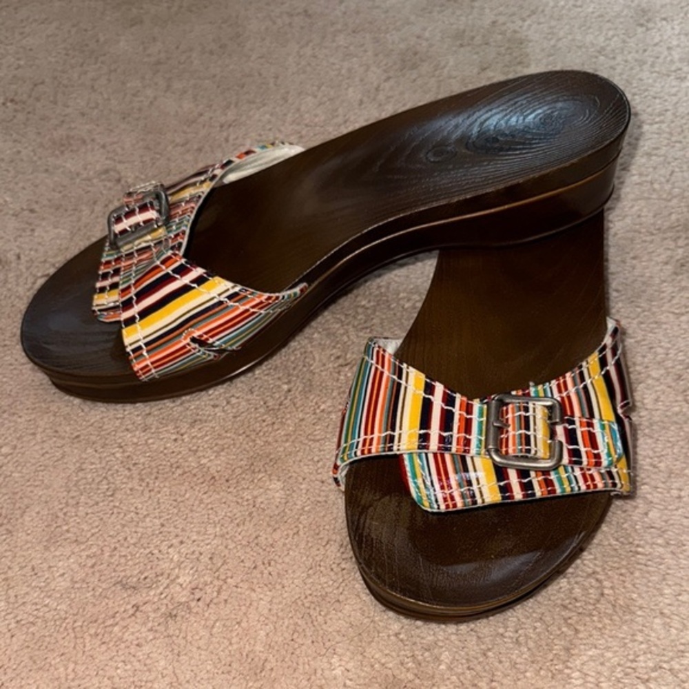 Dr. Scholl's Red and Yellow Slide Sandals